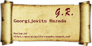 Georgijevits Rezeda névjegykártya